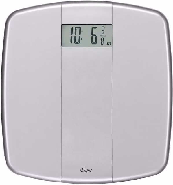 Weightwatchers Easy Read Precision Electronic Personal Digital Bathroom Scale 8926U in Silver and Yellow
