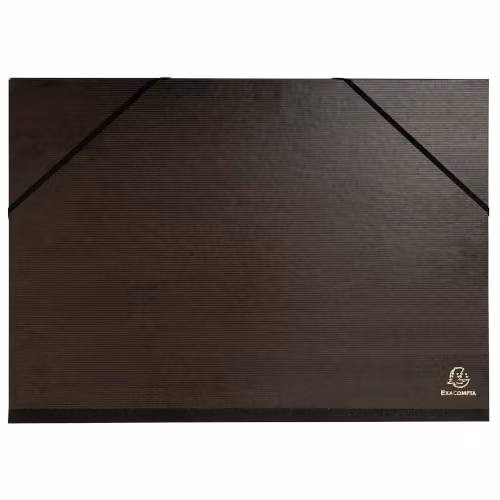 Exacompta Black Kraft Portfolio with Elastic Strap for A3 Documents, W: 32.0 cm x H: 45.0 cm