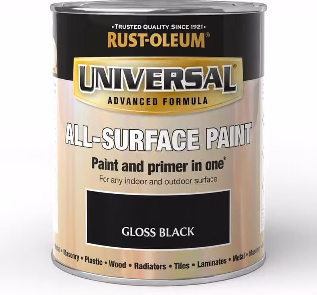 Rust-Oleum Universal Gloss Spray Paint in Black, 750ml
