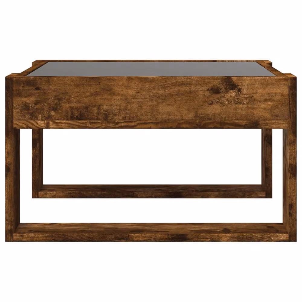 Berkfield Home Infinity LED Coffee Table in Smoked Oak Brown, W: 50 cm, D: 53 cm, H: 30 cm – 3