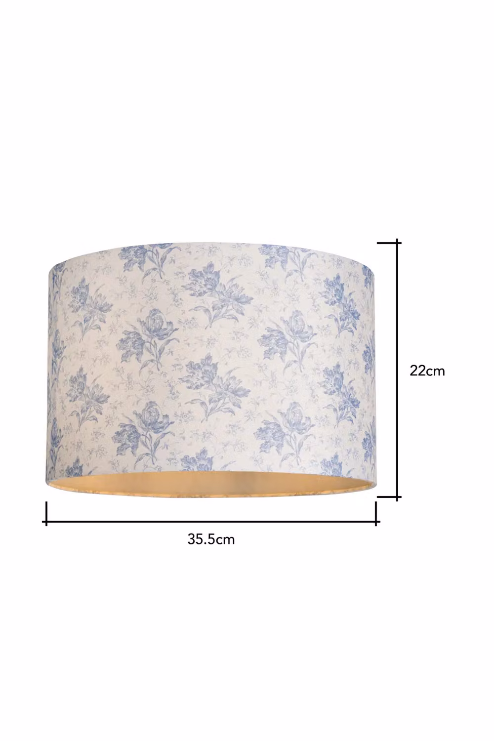 BHS Lighting Dora Blue Fabric Easyfit Cylinder Clip-on Lampshade W/D/H: 22.0 x 35.5 x 1.0 cm – 2