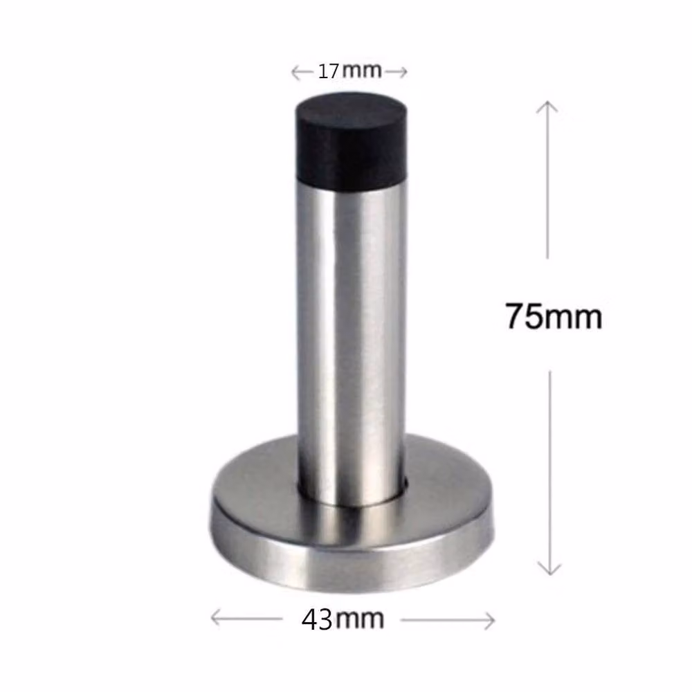 Havendro Set of 6 Wall Mounted Door Stops in Chrome Silver Metal and Rubber – 2