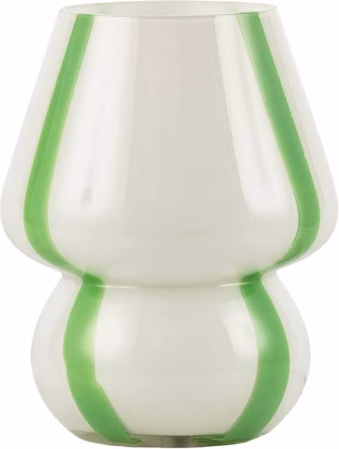 Happy Homewares Handcrafted Art Glass Table Lamp in White and Green