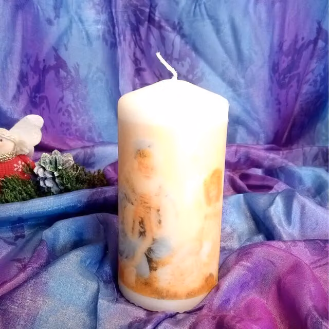 Viki White Christmas Santa Pillar Candle Set of 12