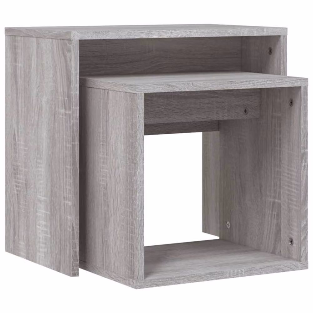 Berkfield Home Nesting Coffee Tables, 2 Piece Set in Grey Sonoma Engineered Wood – 4