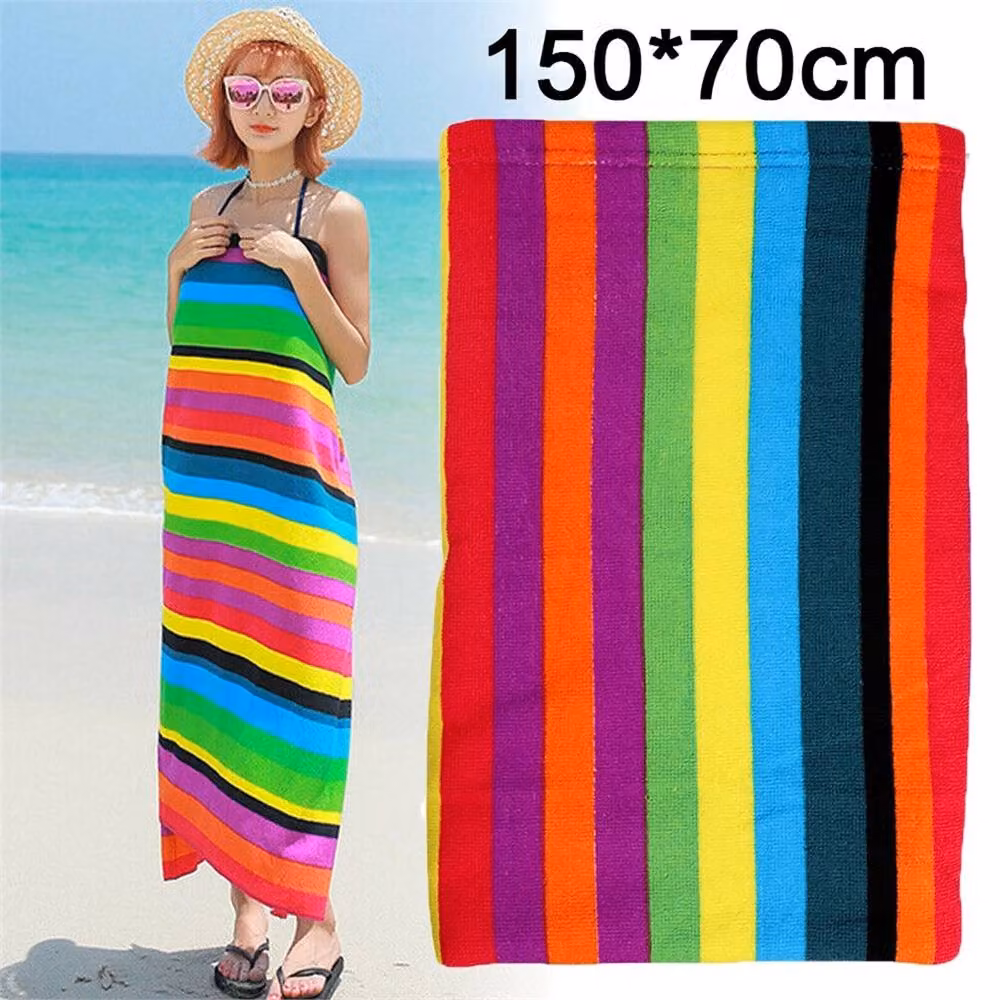 Nordara Extra Large Quick Drying Sand Free Striped Beach Towel in Multicolour – 2