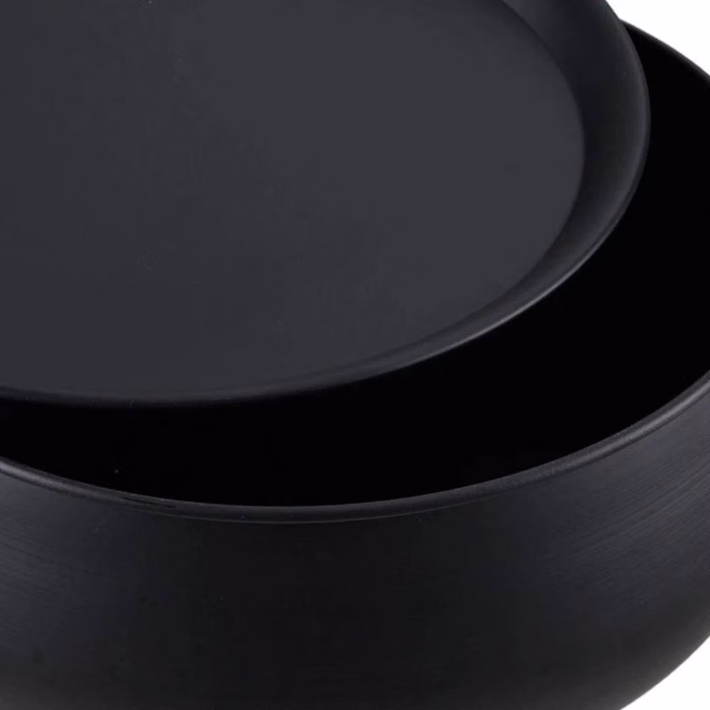 FORGEVIO Black Round Metal Side Table, W/D/H: 36 x 36 x 60 cm – 3
