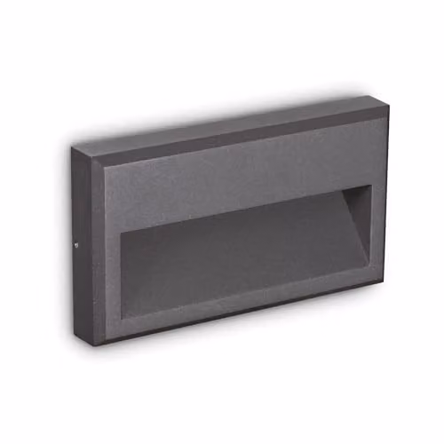 Netlighting Febe LED Outdoor Rectangular Flush Wall Light in Anthracite Black, 3000K, IP65 – 1