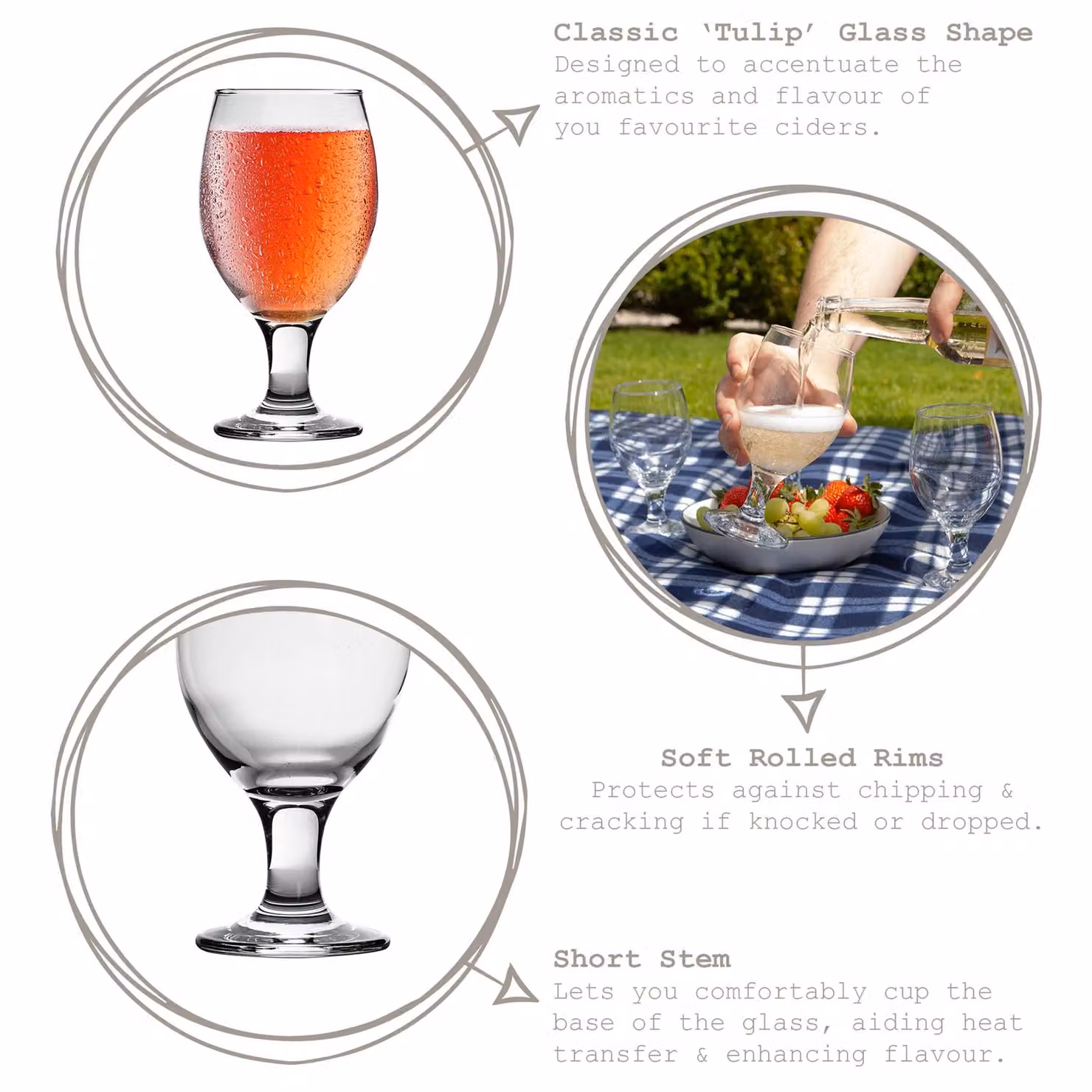 LAV Misket Beer Glasses, Clear, 400 ml, Pack of 6 – 2