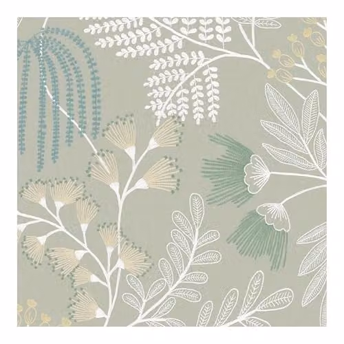 Superfresco Easy Richmond Sage Botanical Floral Wallpaper in Green, White and Blue, Width: 52 cm – 3