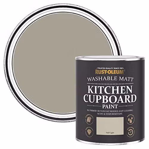 Rust-Oleum Water Based Grey Kitchen Cupboard Paint in Matt Finish, 0.75 l – 1