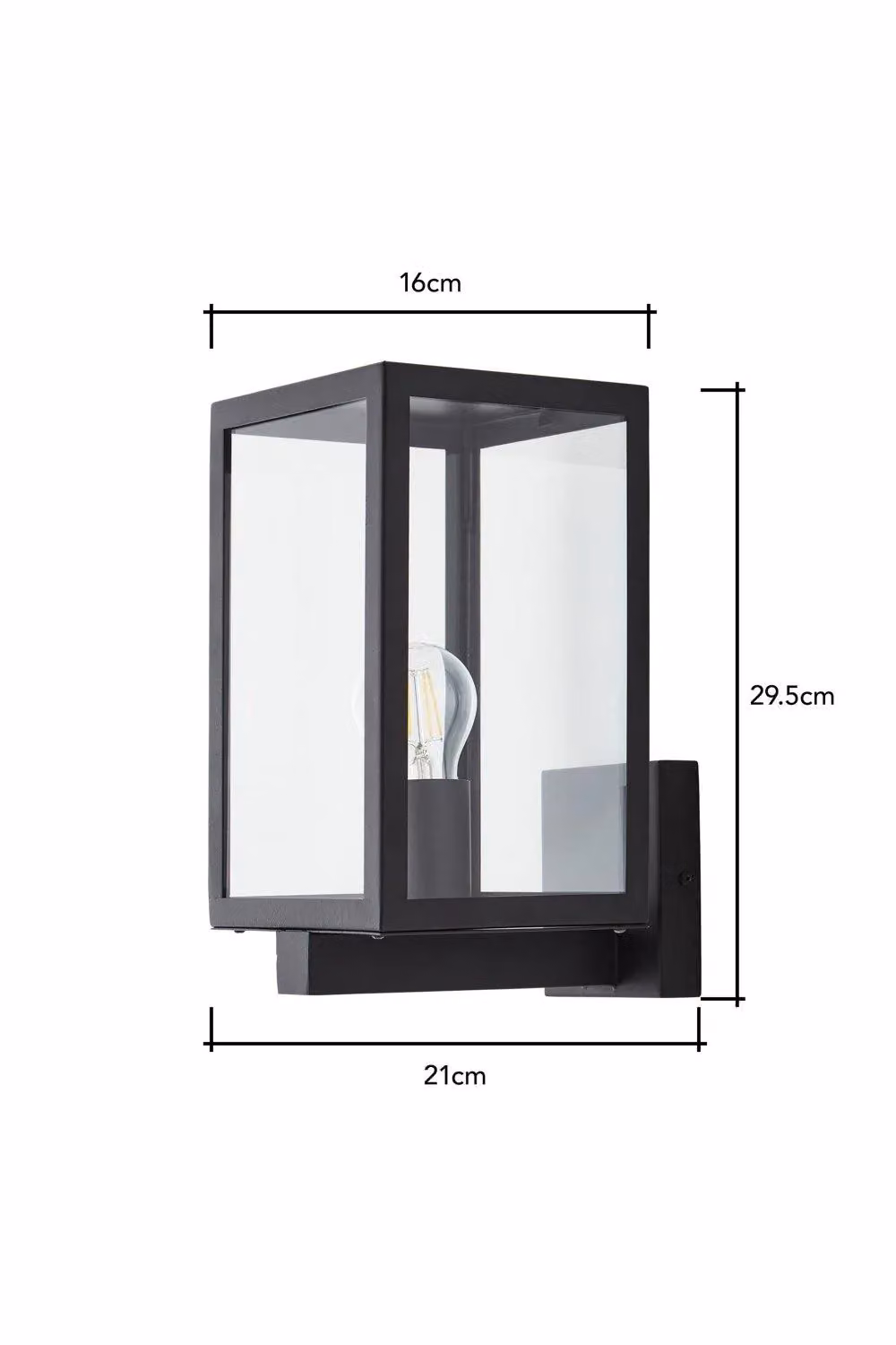 BHS Lighting Mateo Modern Rectangular Outdoor Wall Light in Black with Transparent Glass – 4