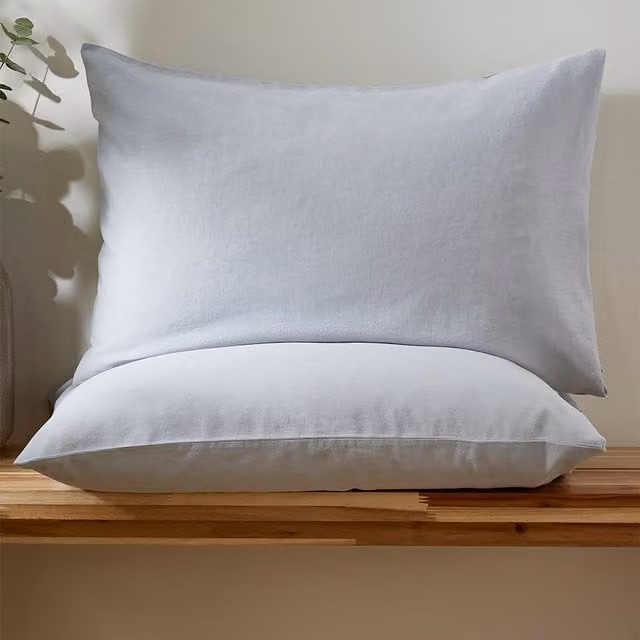 Martex Touch of Linen Housewife Pillowcase Pair in Blue