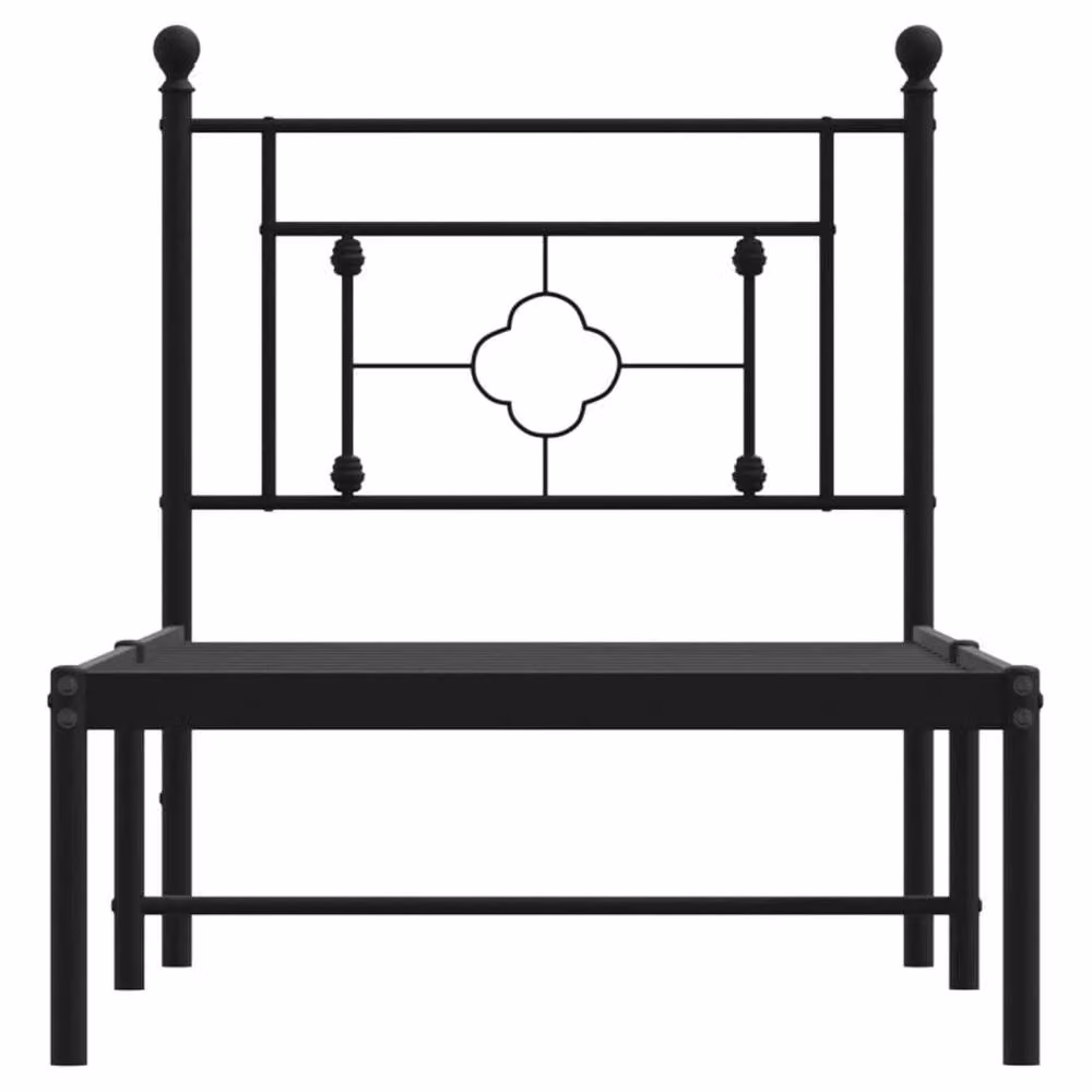 Berkfield Home Metal Bed Frame with Headboard, Black, W: 75 cm, L: 196 cm – 3