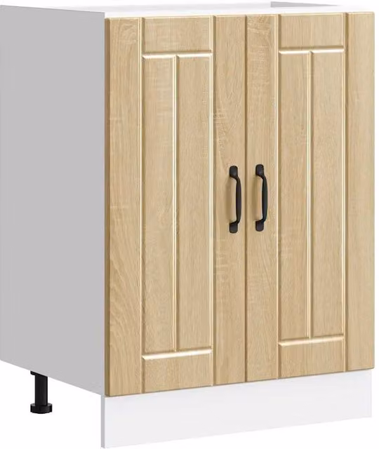 Berkfield Home Lucca Freestanding Kitchen Sink Base Cabinet in Sonoma Oak Brown – 1