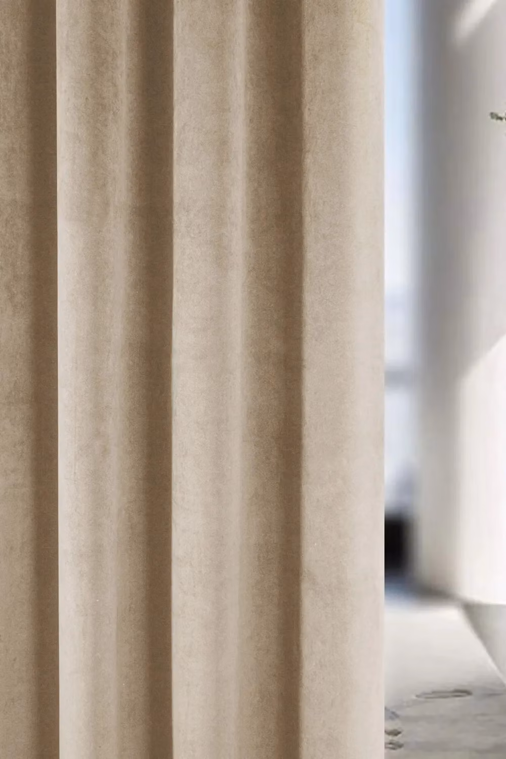 Enhanced Living Luxury Supersoft Velvet Blackout Thermal Tape Top Curtains, Beige, Width: 168 cm, Height: 229 cm – 2
