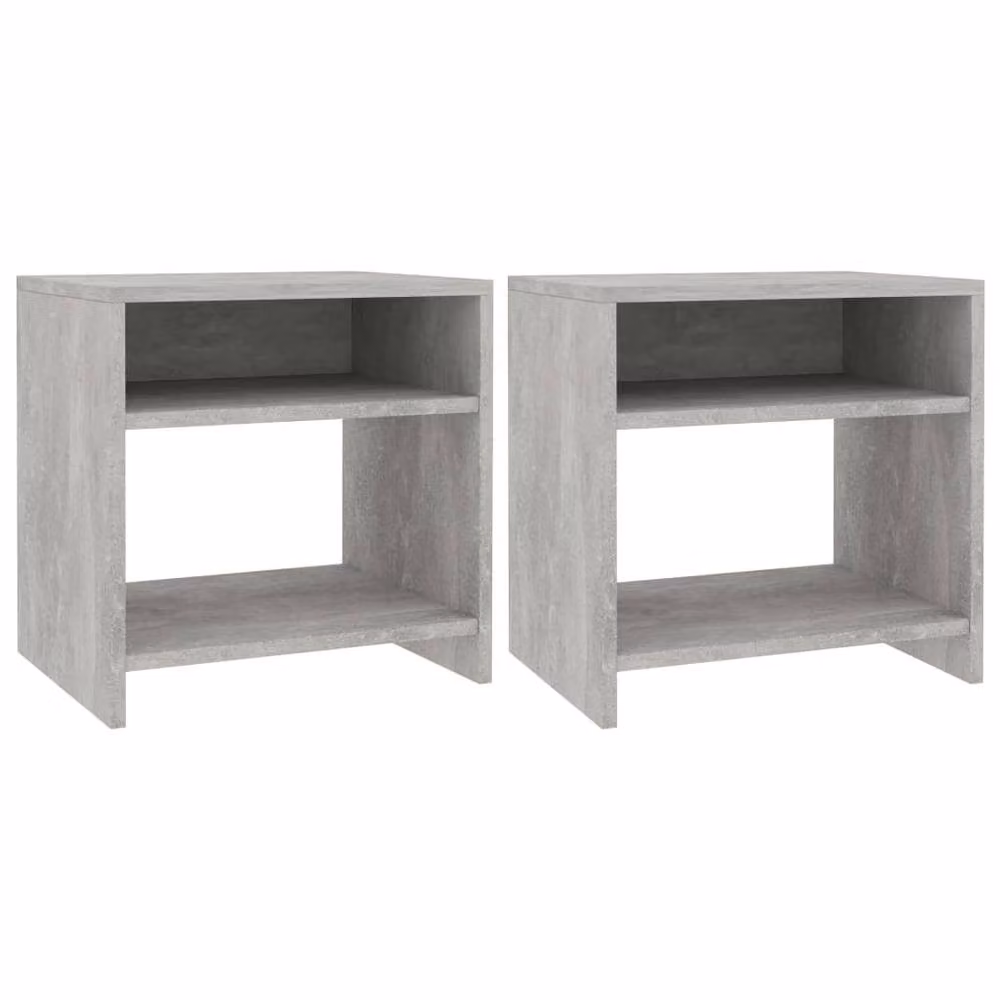 Berkfield Home Set of 2 Bedside Cabinets in Concrete Grey, W/D/H: 40 x 30 x 40 cm – 2