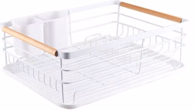 Kelvenix White Kitchen Sink Dish Drainer Rack in White, W: 1000 cm, D: 52 cm – 1