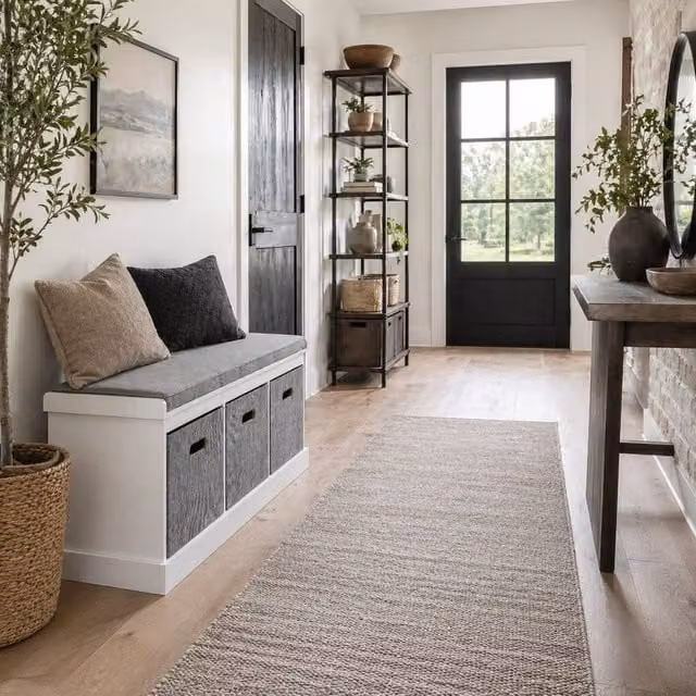 Wyld Haus Elfila White 3 Drawer Shoe Storage Bench with Grey Padded Seat, W/D/H: 105 x 35 x 47 cm – 1