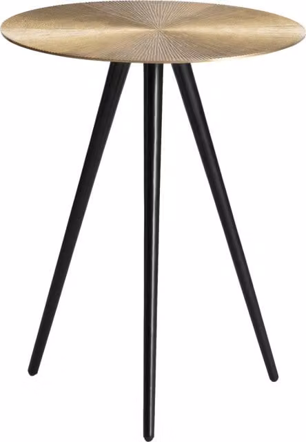 MH London Alber Mid-Century Round Metal Side Table in Black and Gold