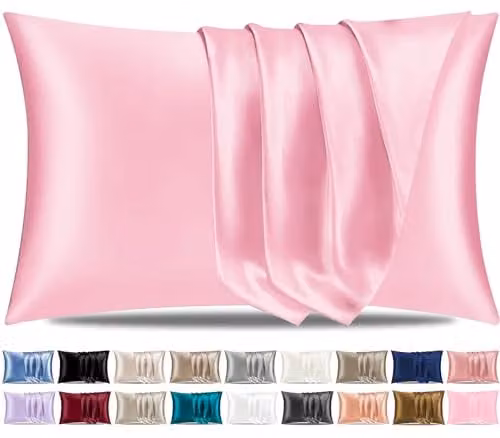 Pamposh Pink Satin Silk Pillowcases, 2 Pack, W/D/H: 50 x 75 x 0 cm – 1