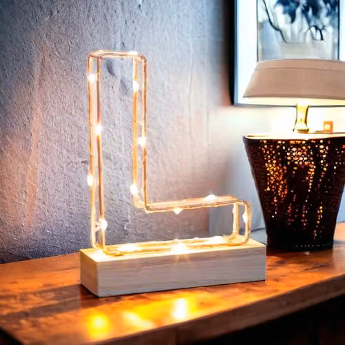 Lumiletter LED Alphabet Wire Frame Letter Light in Gold, W/D/H: 22.0 x 16.0 x 5.0 cm – 2