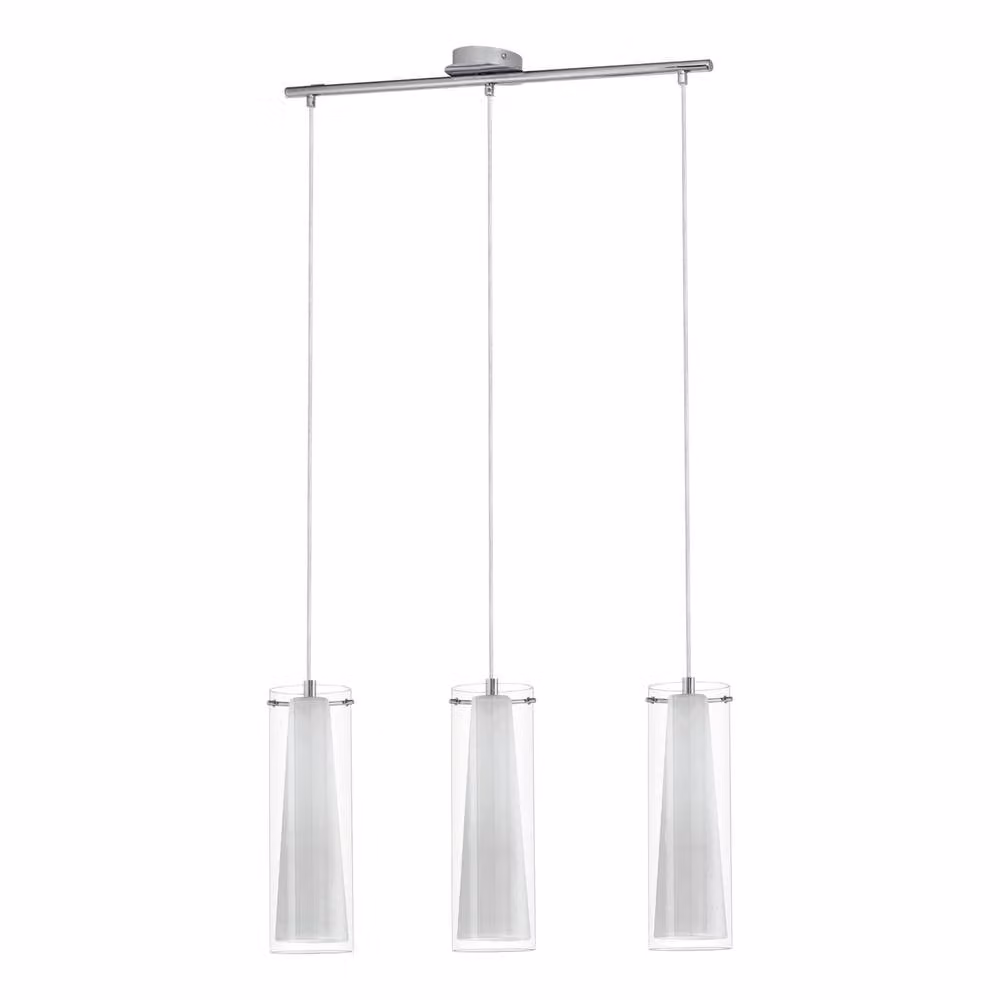 Eglo PINTO Suspended Pendant Light in Chrome and Transparent Glass with E27 Socket – 2