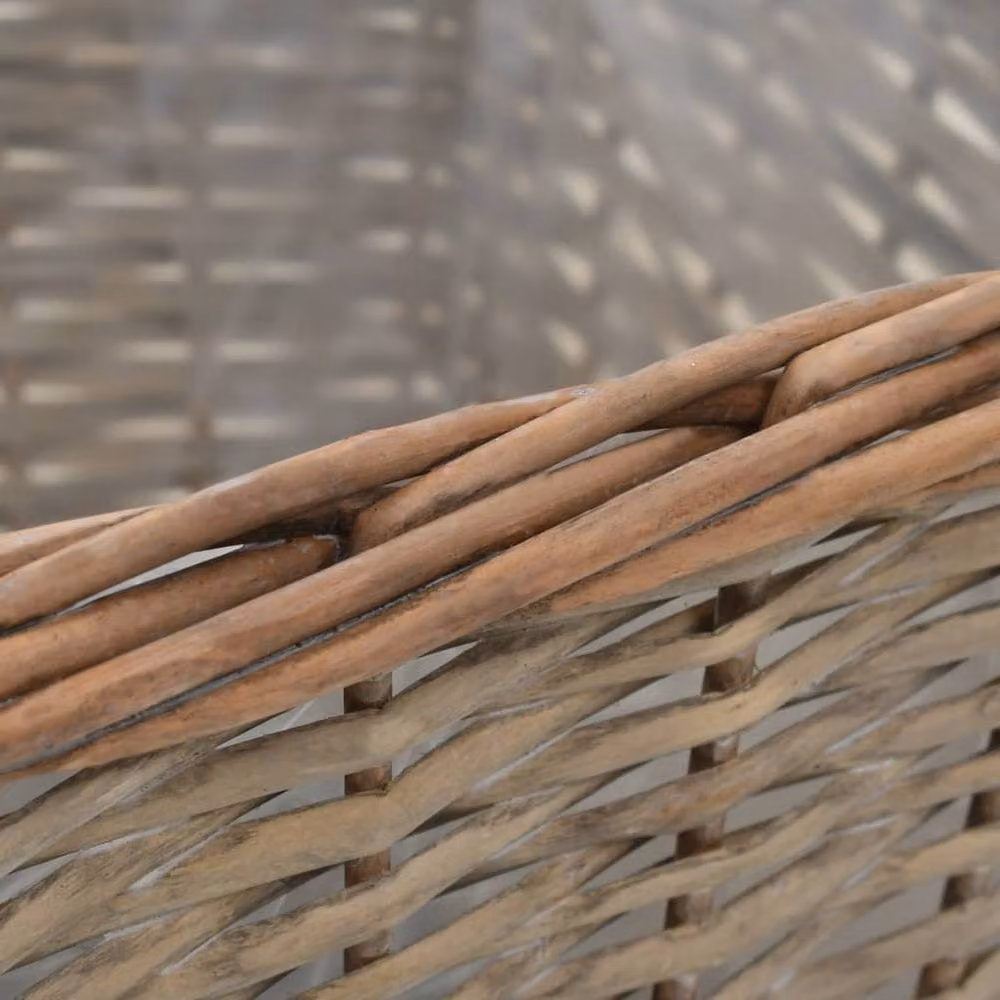 Berkfield Home 3-Piece Wicker Raised Bed Set with PE Lining in Light Brown – 3