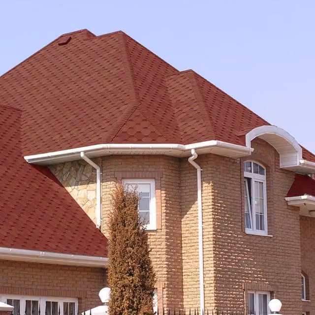 Livingandhome 18-Piece Hexagonal Asphalt Roofing Shingles, Red