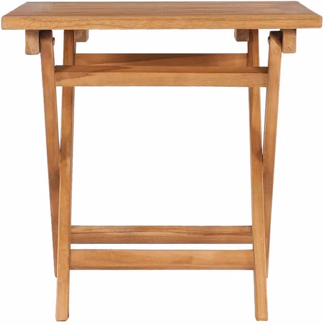Berkfield Home Durable Folding Garden Table in Brown Solid Teak Wood, W/D/H: 45 x 45 x 45 cm