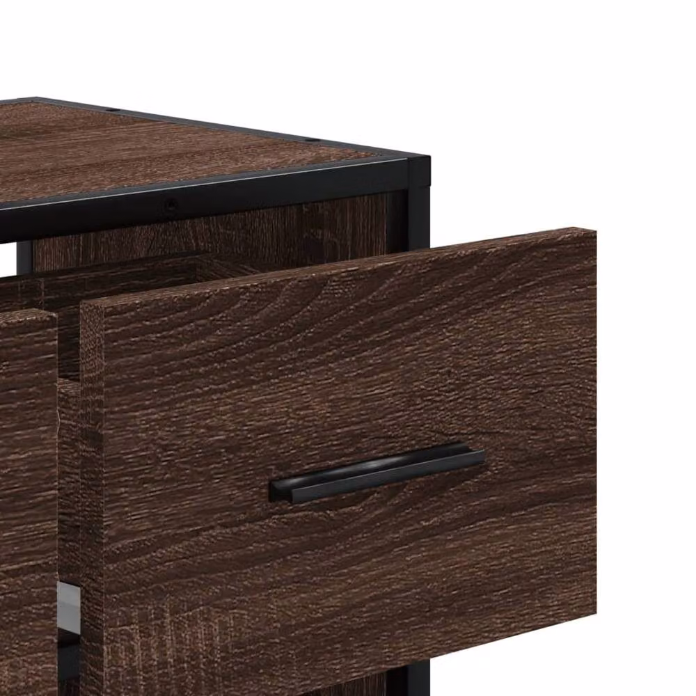 Berkfield Home Industrial TV Cabinet in Brown Oak, W/D/H: 60 x 31 x 39.5 cm – 6
