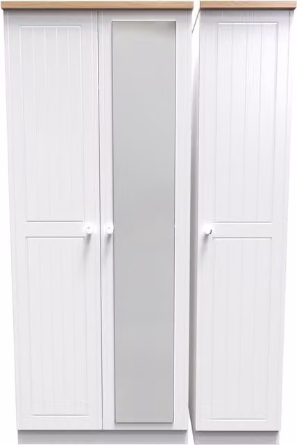 2 U Norton Triple Mirror Wardrobe in White
