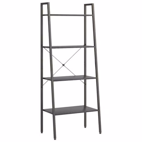 vidaXL 4-Tier Standing Shelf in Black, W/D/H: 56 x 35 x 140 cm