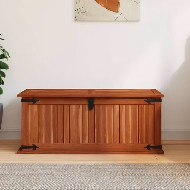 Berkfield Home Rustic Brown Solid Acacia Wood Storage Chest W/D/H: 79 x 34 x 32 cm – 1