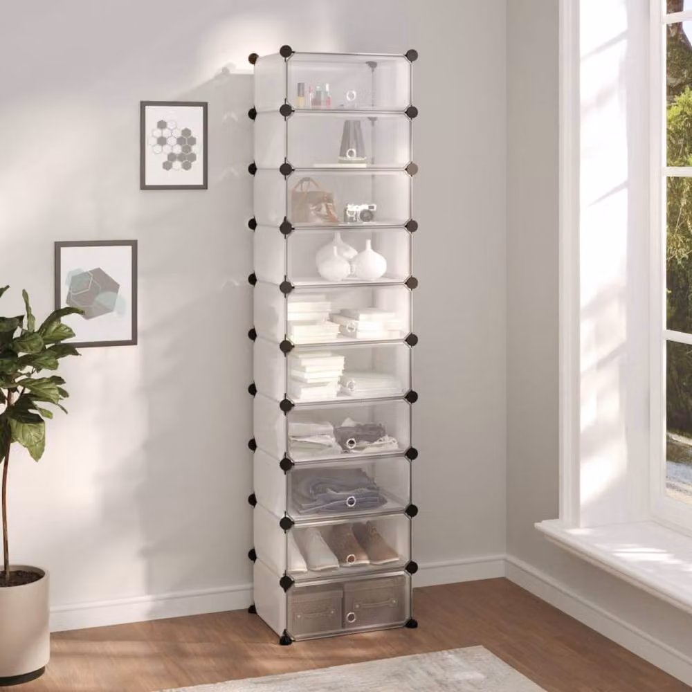 Berkfield Home Transparent Shoe Rack, W/D/H: 44 x 32 x 174 cm – 2