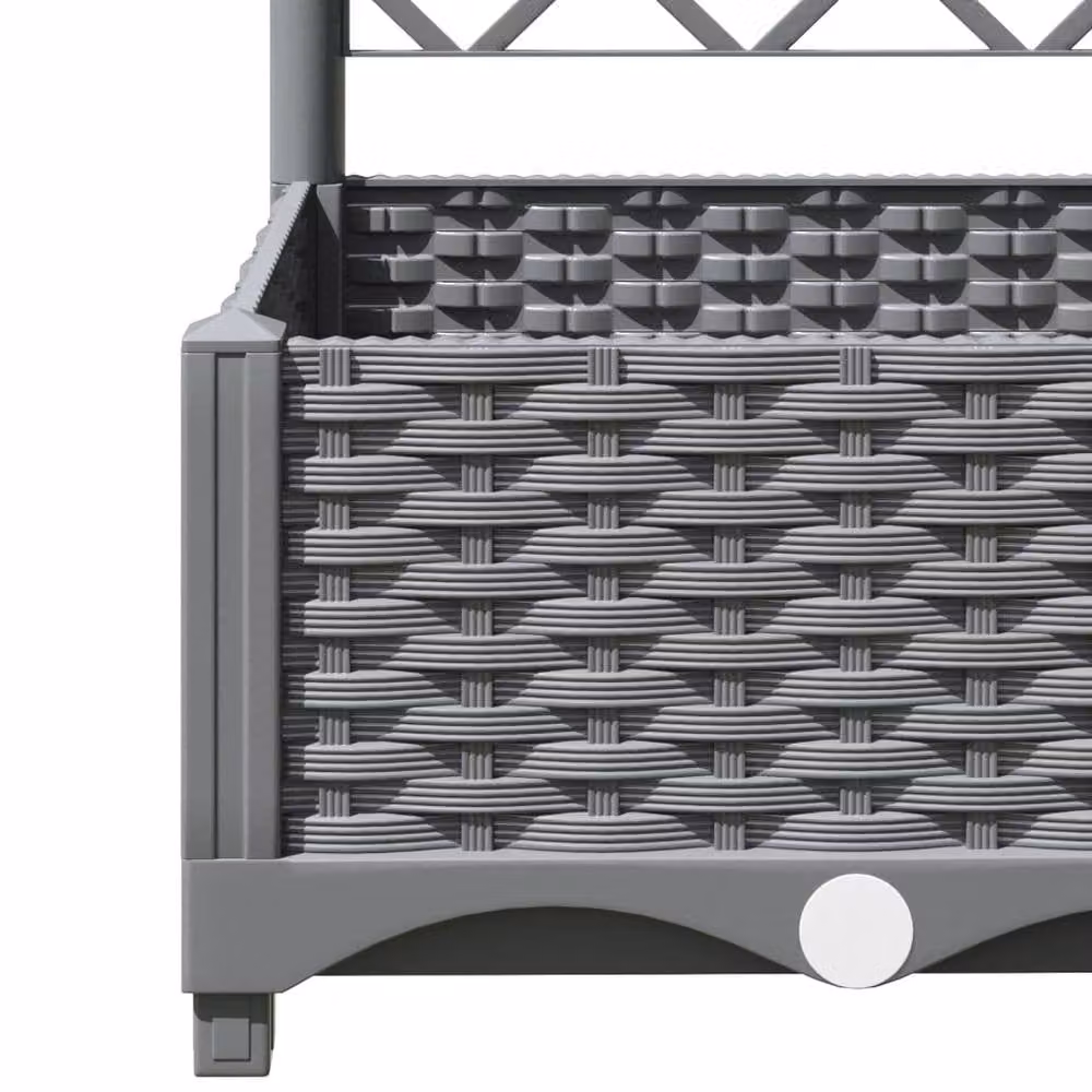 Berkfield Home Garden Planter with Trellis in Light Grey, W/D/H: 120 x 40 x 121.5 cm – 5