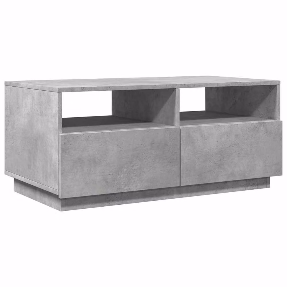 Berkfield Home Modern Rectangular Coffee Table with LED Lights in Concrete Grey, W/D/H: 90 x 49 x 40 cm – 3