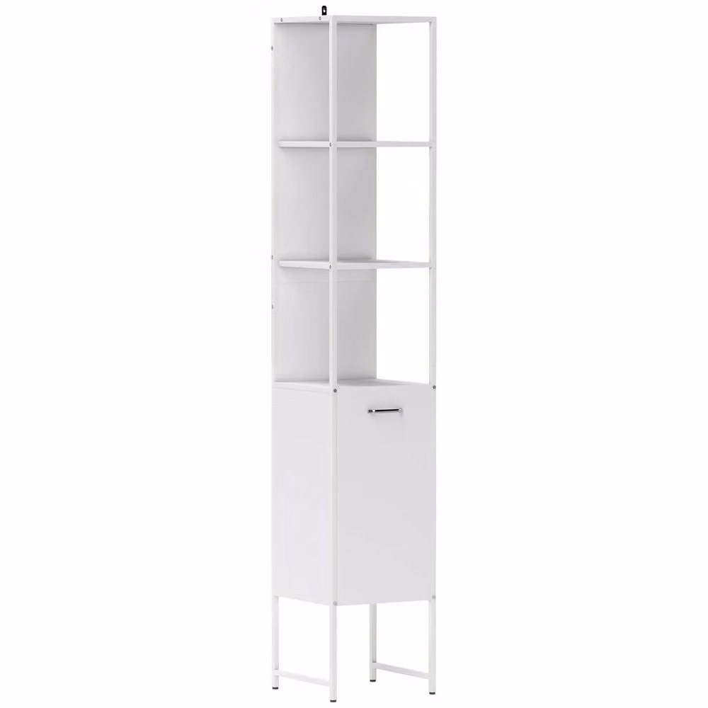 Wyld Haus Neliha Tall Bathroom Storage Cabinet in White, W/D/H: 33 x 33 x 185 cm – 2