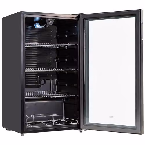 Kuhla 93 Litre Under Counter Glass Door Drinks Cooler in Black with LED Interior Light – 7