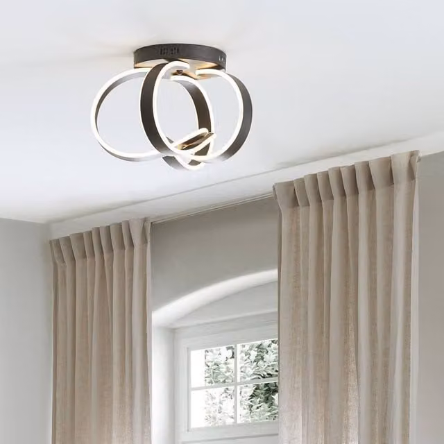 Wyld and Coco Black Aluminium Spiral LED Ceiling Lamp – 1