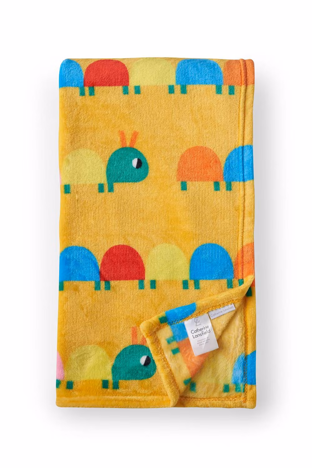Catherine Lansfield Curious Caterpillar Kids Cosy Fleece Blanket Throw in Yellow, W: 130 cm, L: 170 cm – 3