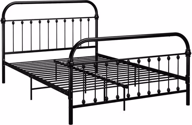 Berkfield Home Black Metal Bed Frame, W/D/H: 120 x 200 cm