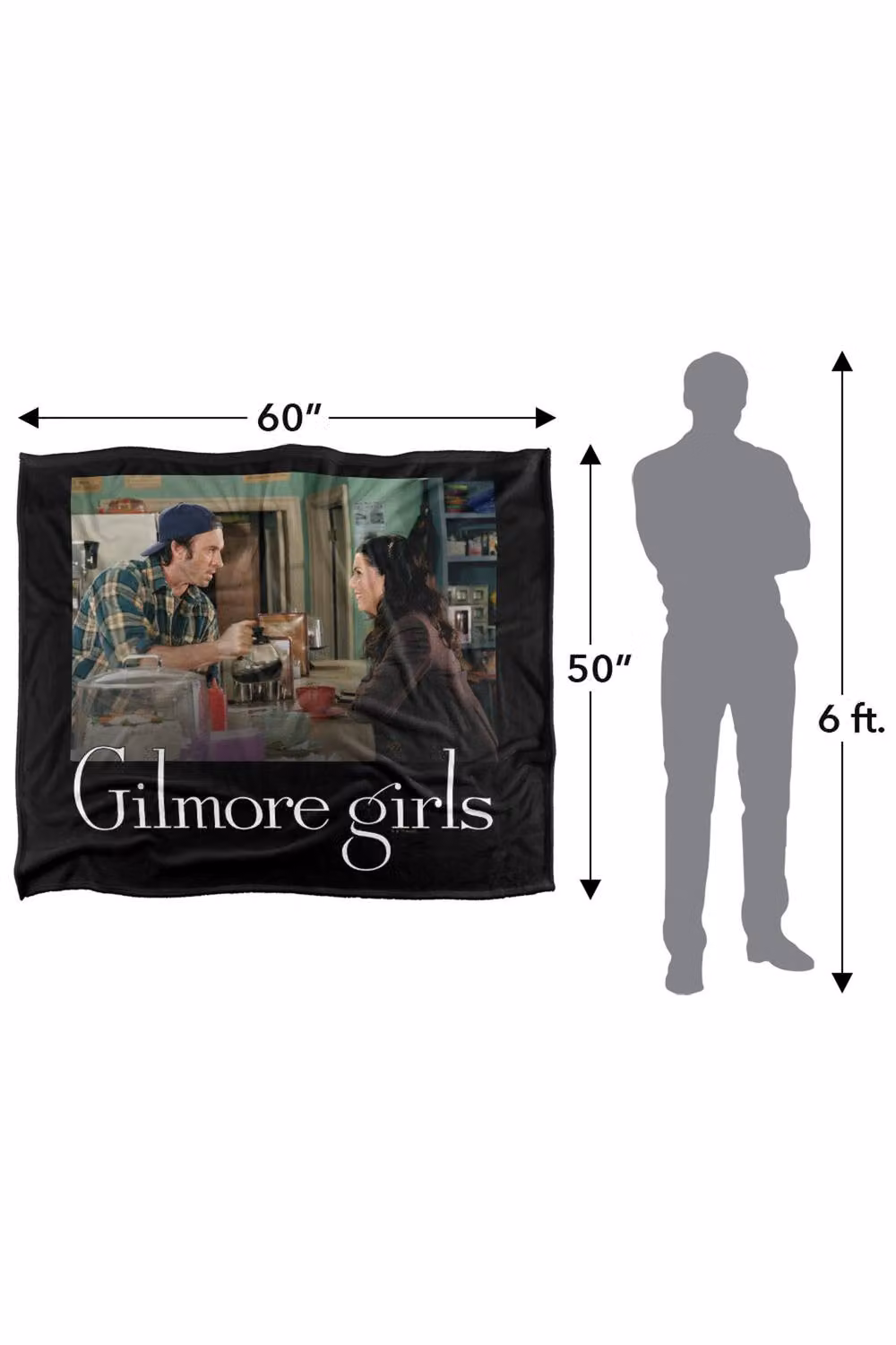 Warner Bros. Gilmore Girls Lorelai and Luke Super Soft Fleece Throw Blanket, Multicolour, W: 152 cm, D: 127 cm – 7
