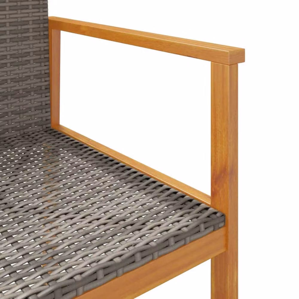 Berkfield Home Beautiful Garden Chairs, Set of 2, Grey Poly Rattan and Acacia Wood with Cushions – 5