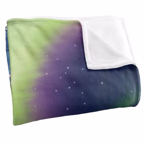 JQ Licensing Jlo Polar Bear Aurora Northern Lights Super Soft Silky Touch Fleece Throw Blanket, Multicolour, W/D/H: 91 x 147 cm – 2