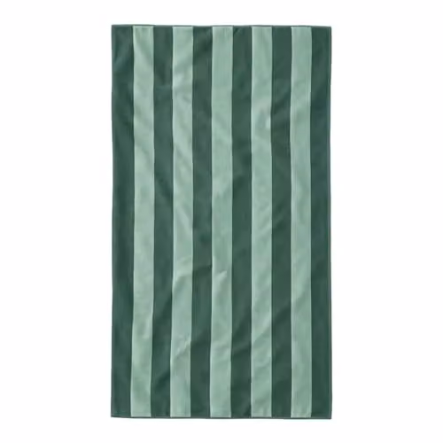 Misona Large Organic Cotton Striped Beach Towel in Green, W/D/H: 90 x 180 cm – 7