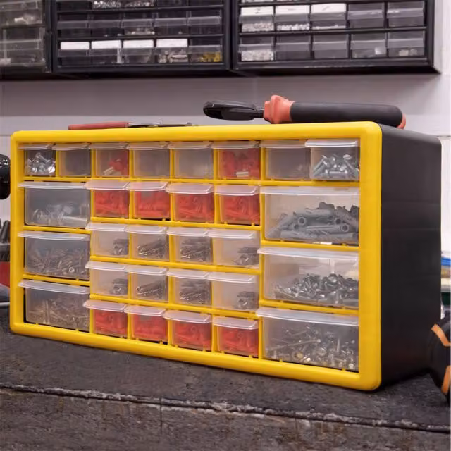 Pukkr Yellow Plastic Storage Cabinet with 30 Drawers