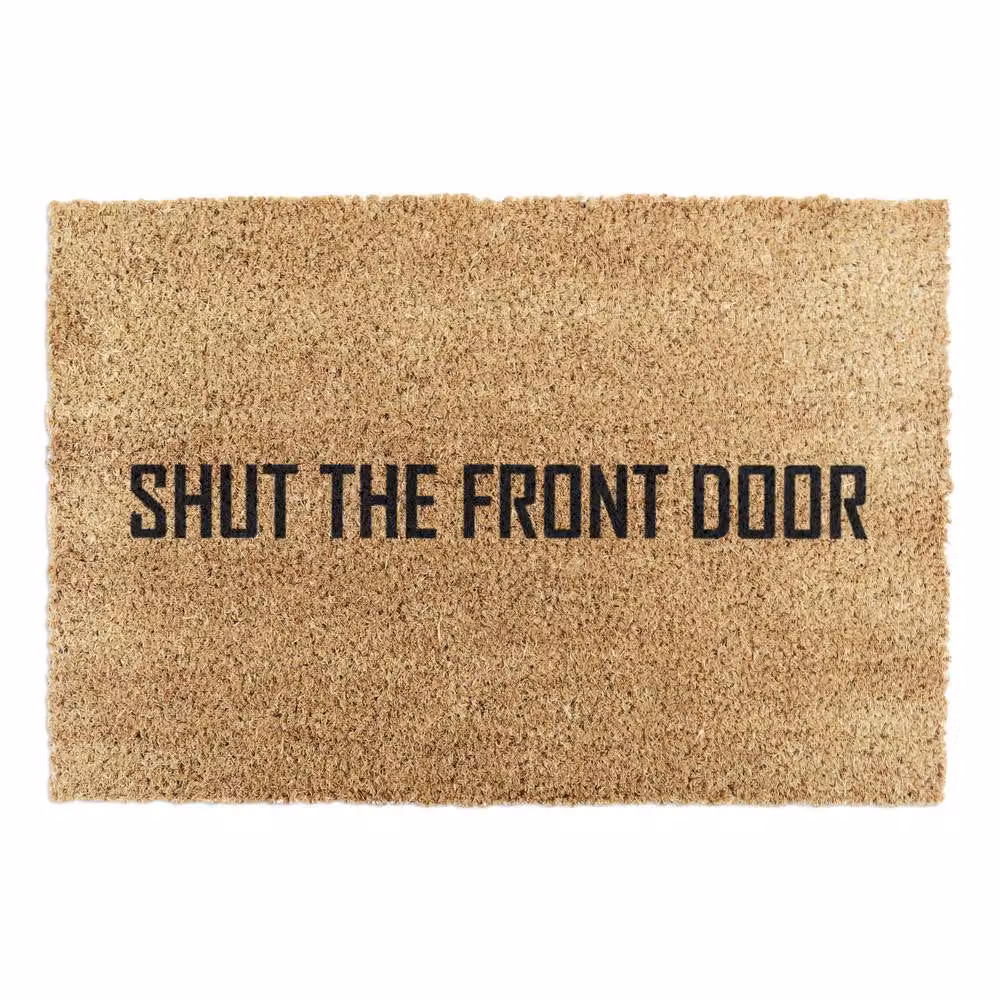Artsy Mats Funny Shut The Front Door Doormat in Black and Brown, W: 60 cm, D: 40 cm – 4