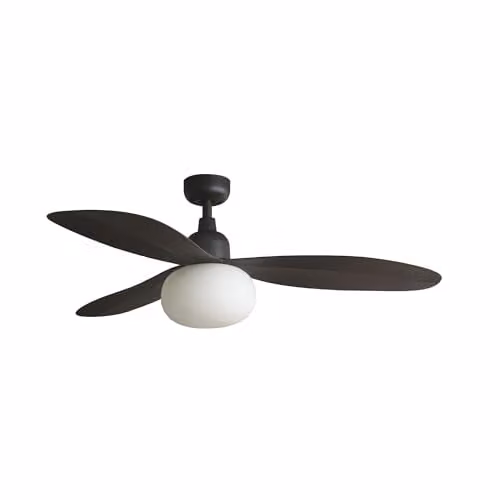 Netlighting Palma Medium Brown IP44 DC Ceiling Fan with E27 Light and Remote Control – 1