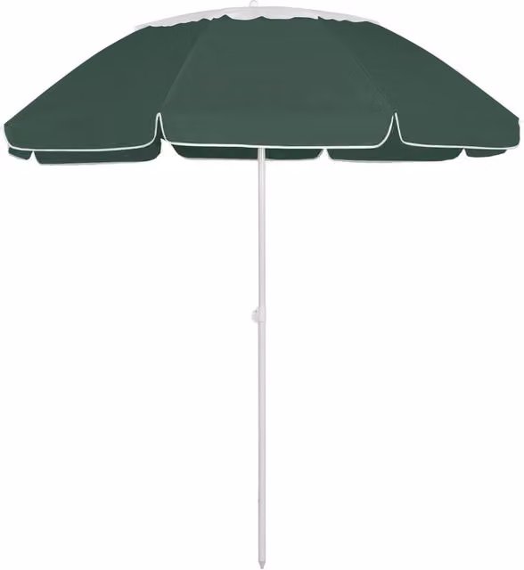 Berkfield Home Green Floral Polyester Beach Umbrella with Central Pole, 300 cm – 1